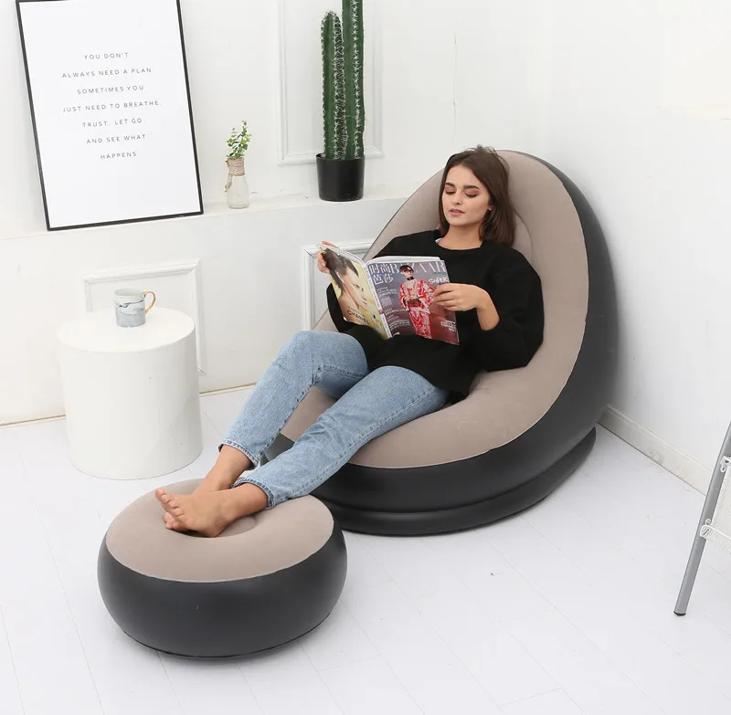 Inflatable-Sofa-With-Foot-Pad-Lazy-European-and-American-Style-Flocking ...