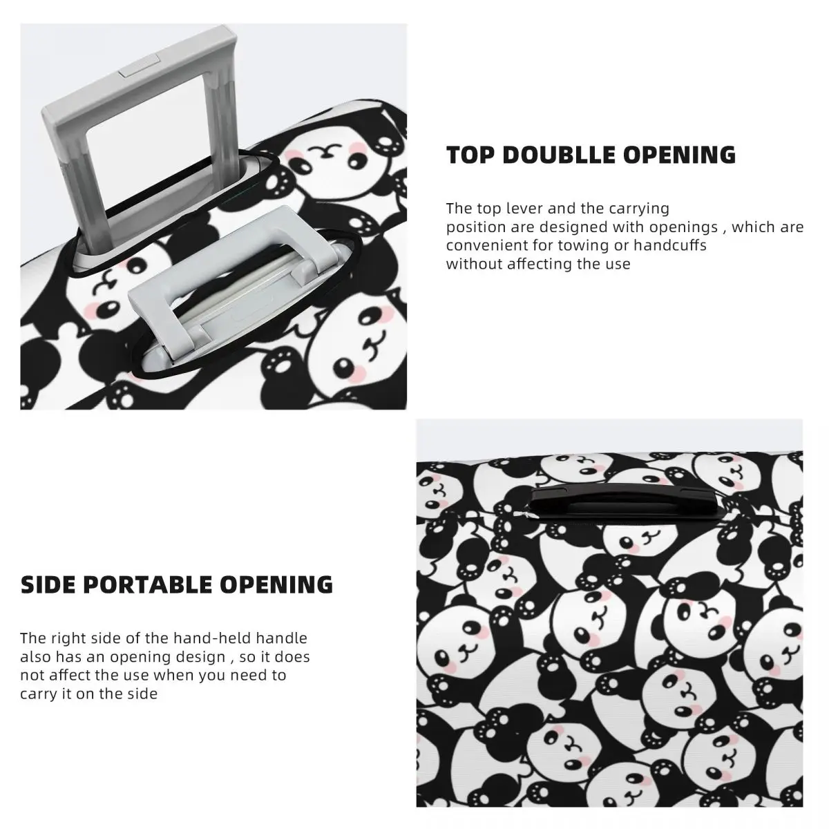 Cute Panda Suitcase Cover Cartoon Animal Travel Flight Useful Luggage Accesories Protection Xmas Gift 4