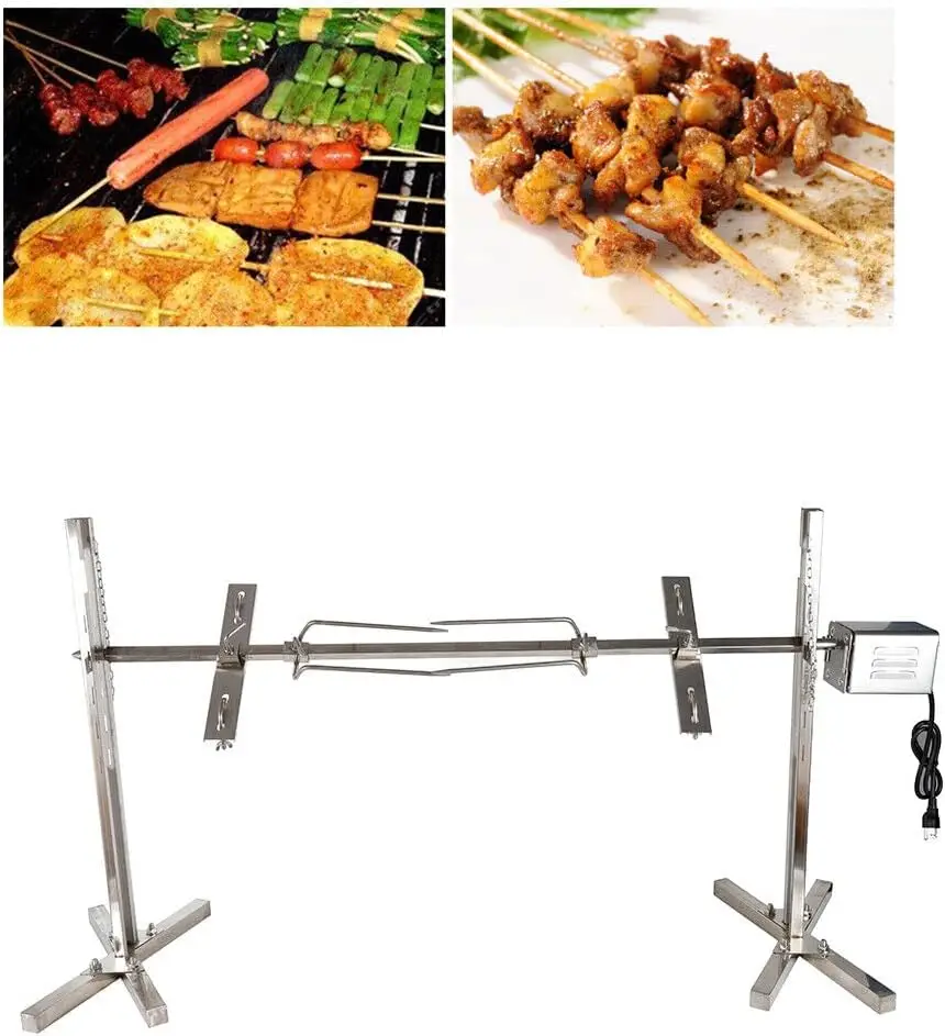 Outdoor Electric Rotisserie Grill Kit Electric BBQ Rotisserie Grill Kit Roaster Stand for Roasting Pig Lamb Max Load 30kg grill oven accessories
