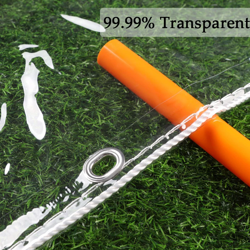 Bâche Transparente Imperméable Et Résistante Avec œillets, 0,9 M