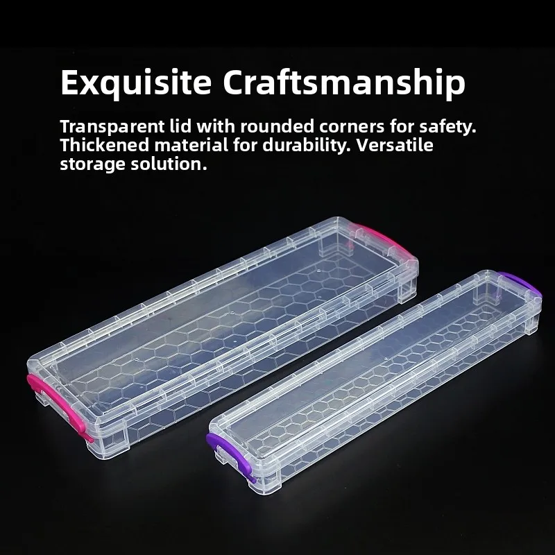 Rectangular Art Supplies Storage Box Watercolor Paintings Nail Polishing Sticks Color Drawing Pens Stationery Box Tool Kit - 3