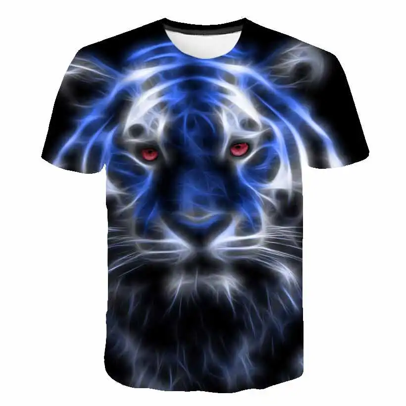 2022 New Summer Tiger 3D T Shirts Casual Boy girl Kids Fashion Short Sleeve boys girls Children Printed T-shirt Cool tops - tees t shirt kid