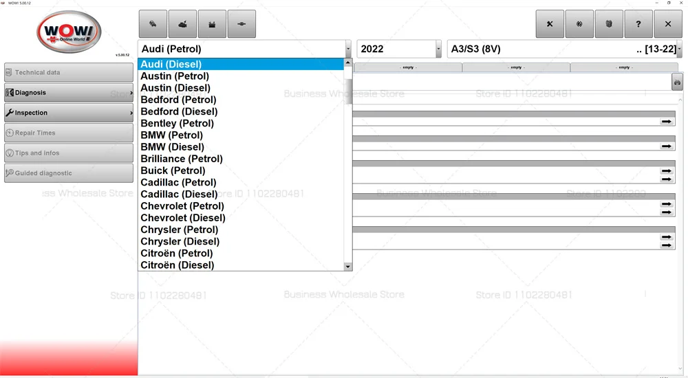 2026 Software mit Crack WaewCars Diagnose WU-RTH W-O-W V5.00.12 5.00.8 R2 Fehlercode-Lösung Mehrsprachig Reset-Funktion – Detail 11