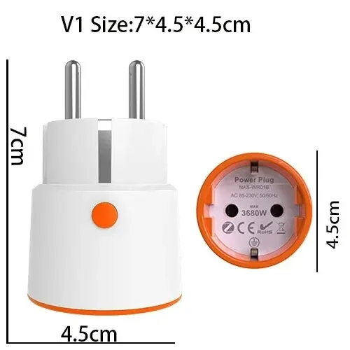 Smart Zigbee Plug Socket with Energy Monitoring and Voice Control, 16A 3680W EU Outlet
