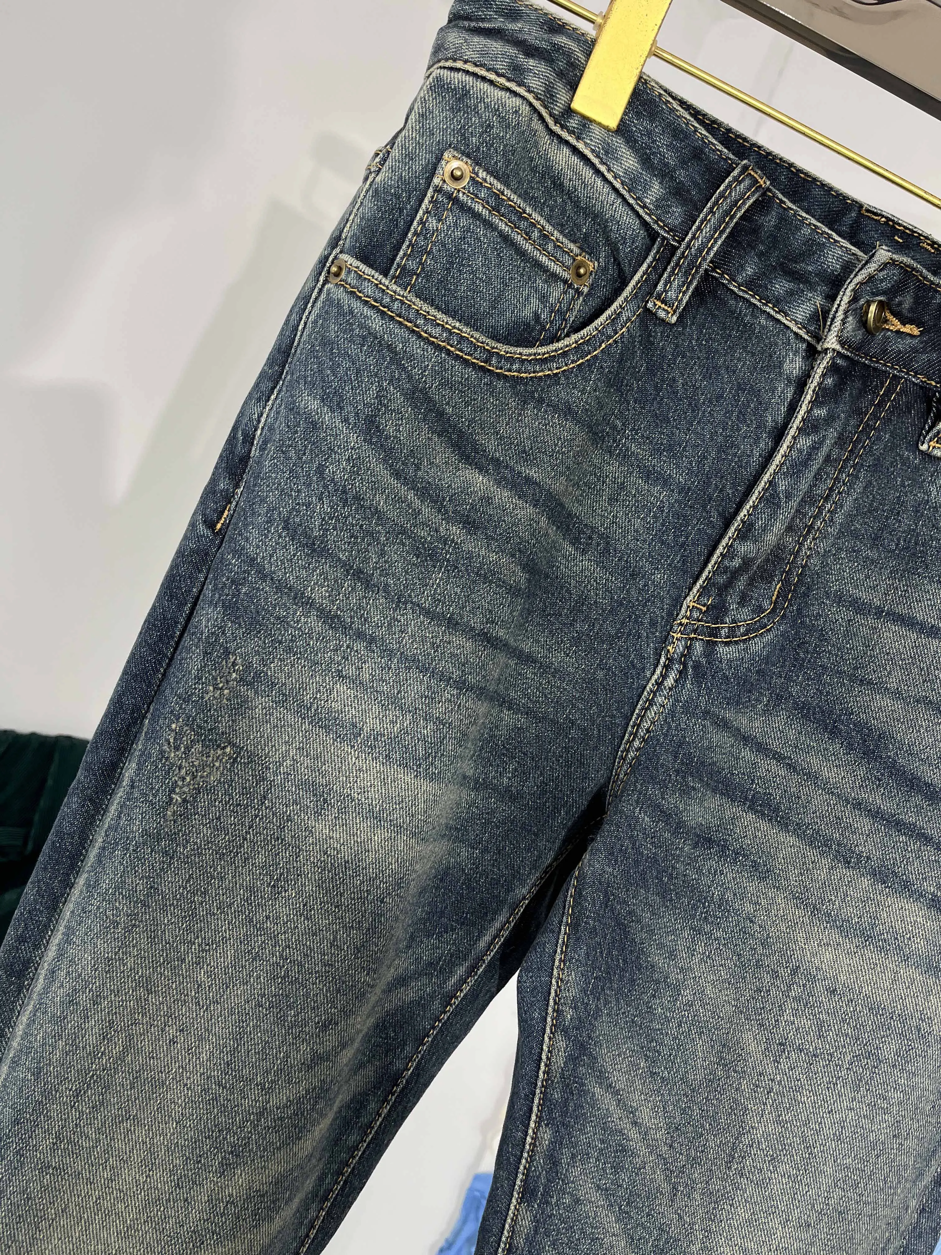 2024 Spring Brand New Designer Men's High Quality Print Jeans Hot Chic Casual Denim Straight Pants C521
