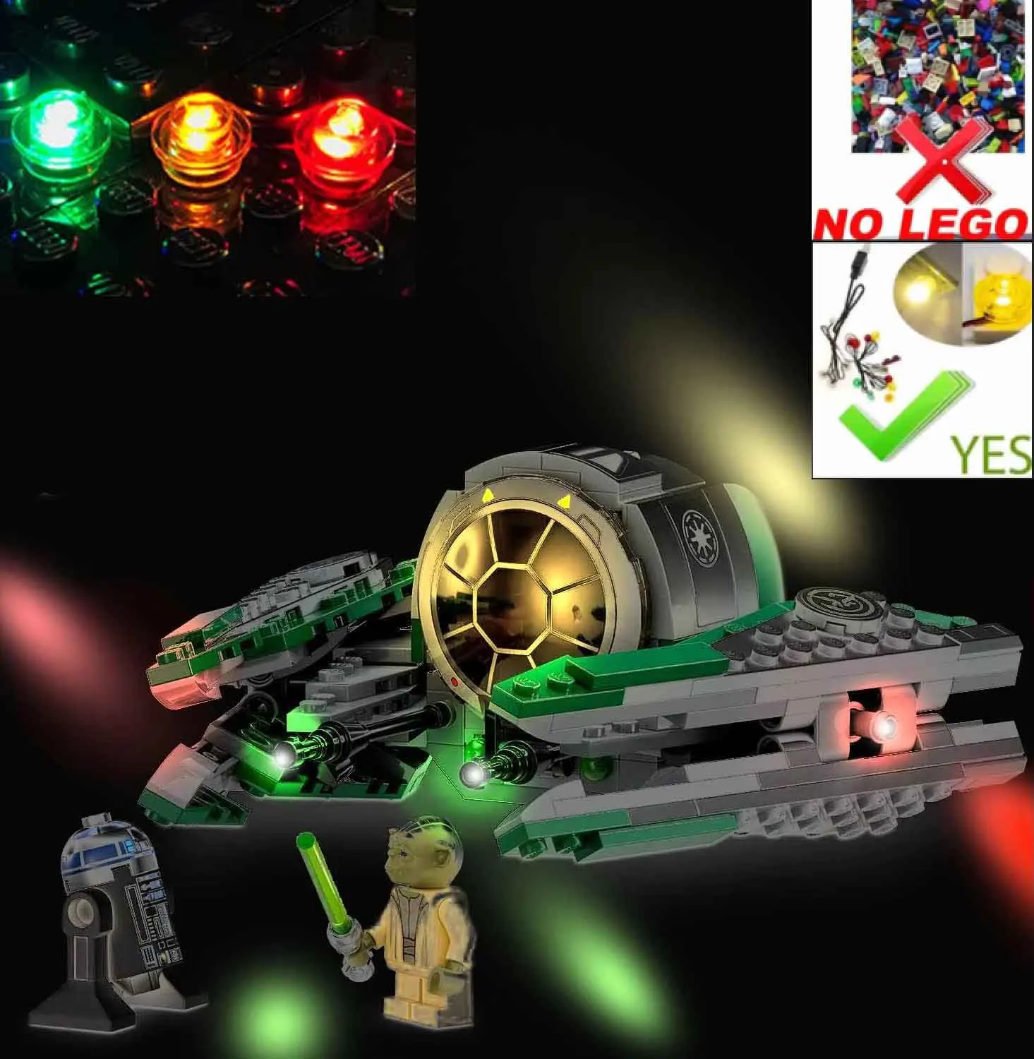 Wars Yoda Jedi Starfighter Light Kit For Lego Yoda Yoda's Jedi