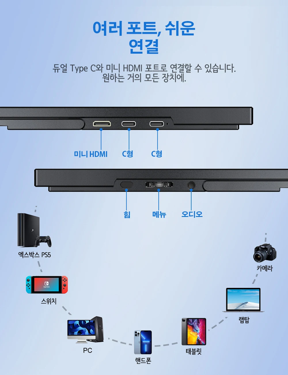 Uperfect 18 Umax 18.5 ǻ  ޴ 120Hz ÷ ÷ USB  C ̴ HDMI VESA  Ʈ 귡Ŷ   ũž PC MAC ȵ̵ Windows