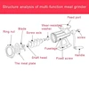For Meat Grinder Stainless Steel Sausage Filling Machine Vegetable And Garlic Shredder Suitable For Household And Restaurant 6