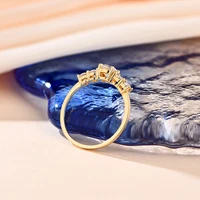 Round Cut D Color VVS1 Moissanite 10K 14K Yellow Gold Plated Engagement Wedding Band Moissanite Lab Grown Diamond Ring for Women 4