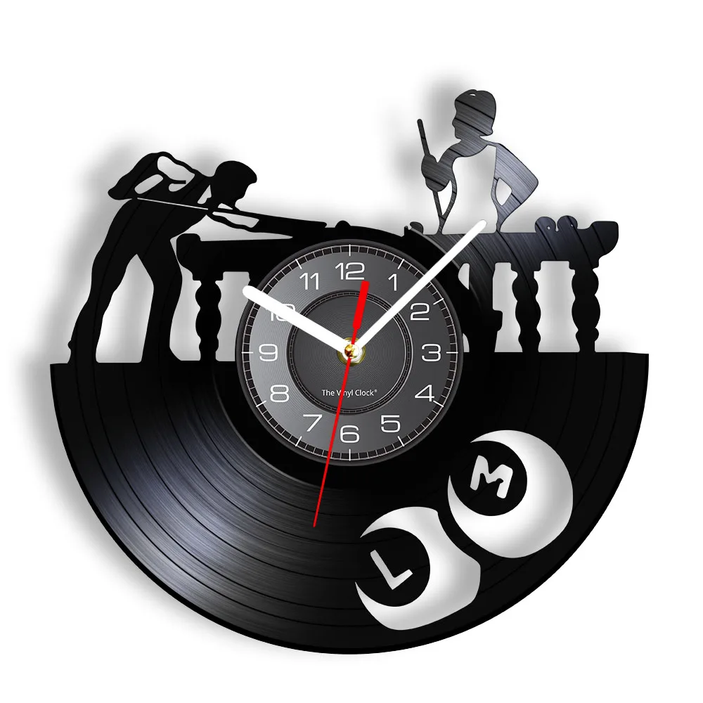 

Billiards Theme Vinyl Record Silent Wall Clock Creative Decorative Ball Sport Artwork Mute Wall Time Watch For Modern Home Decor