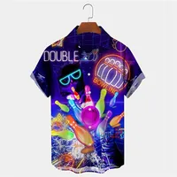 Hawaiian Bowling Men's Shirt Unique Floral 3D Print Summer Lapels Short Sleeves Oversized Unisex Fashion Sweatshirt Streetwear 1
