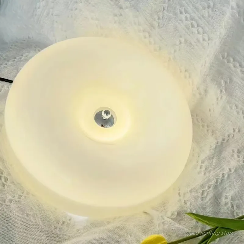 French Cream Style Glass Persimmon Ceiling Lamps Glass Donut Lamp Medieval Bauhaus Children's Room Aisle Bedroom Ceiling Lights