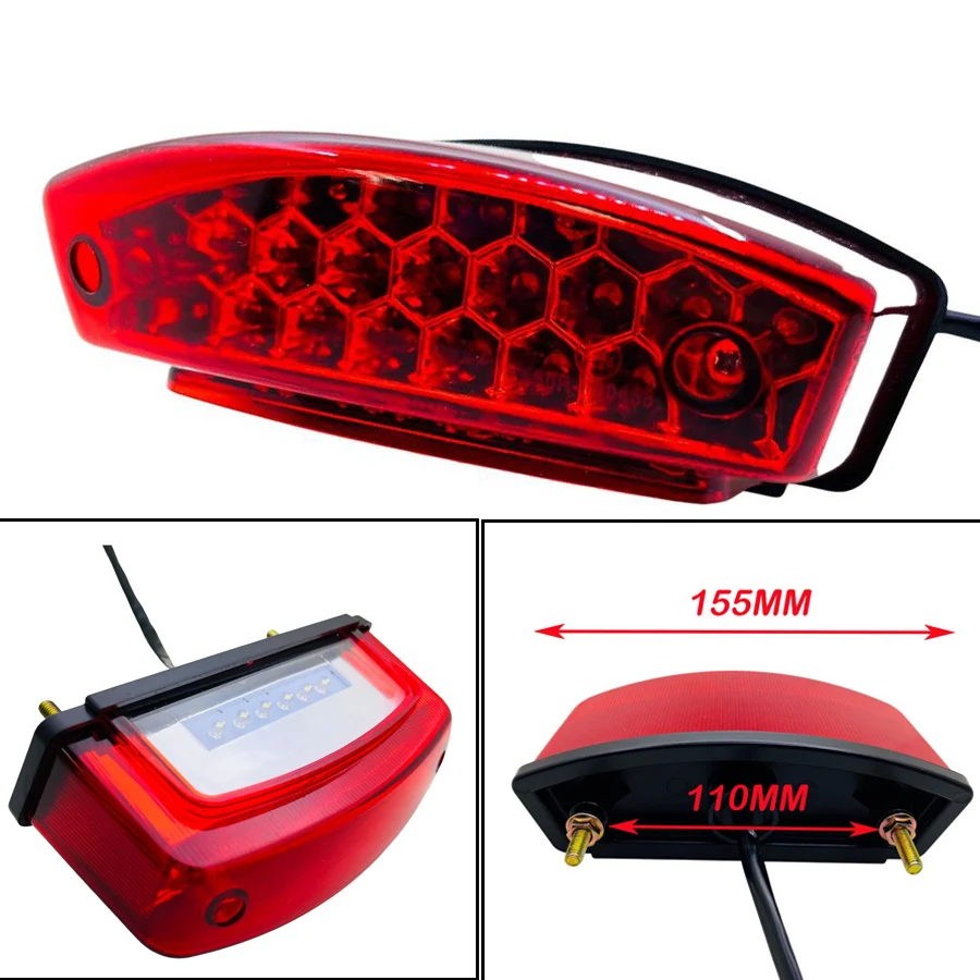 UniversalMotorcycleLEDBrakeTailLightATVDirtBikeRearStopLamp