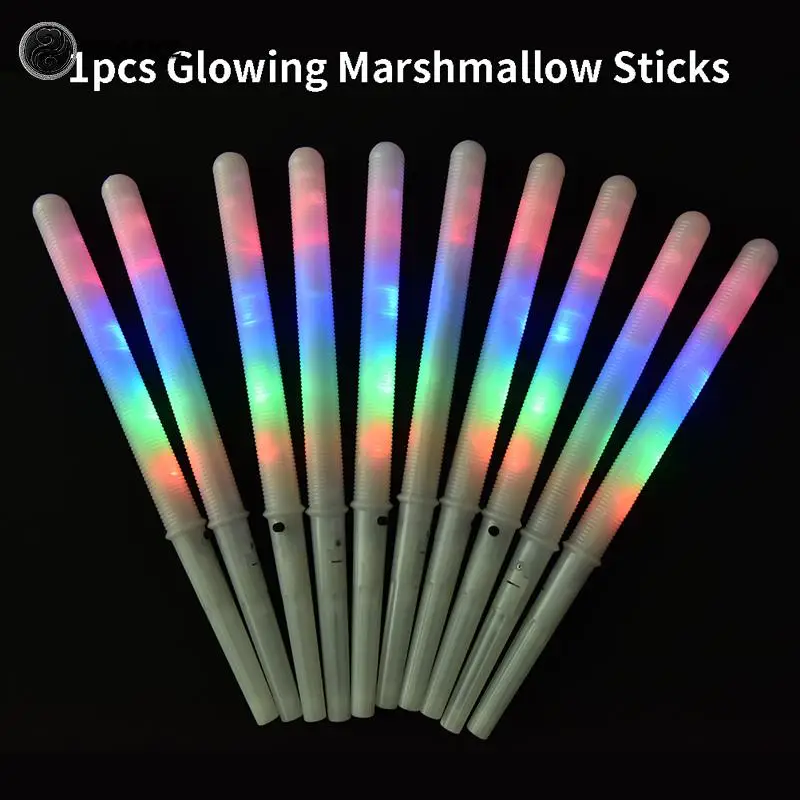 

1pcs Colorful Marshmallow Glow Stick LED Light Up Cotton Candy Cones Colorful Glowing Marshmallow Sticks Impermeable