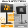 Universal Floor TV Stand,Base for 32-74 Inch TVs with Swivel Height Adjustable Mount,Tempered Glass Base,Space Saving 2