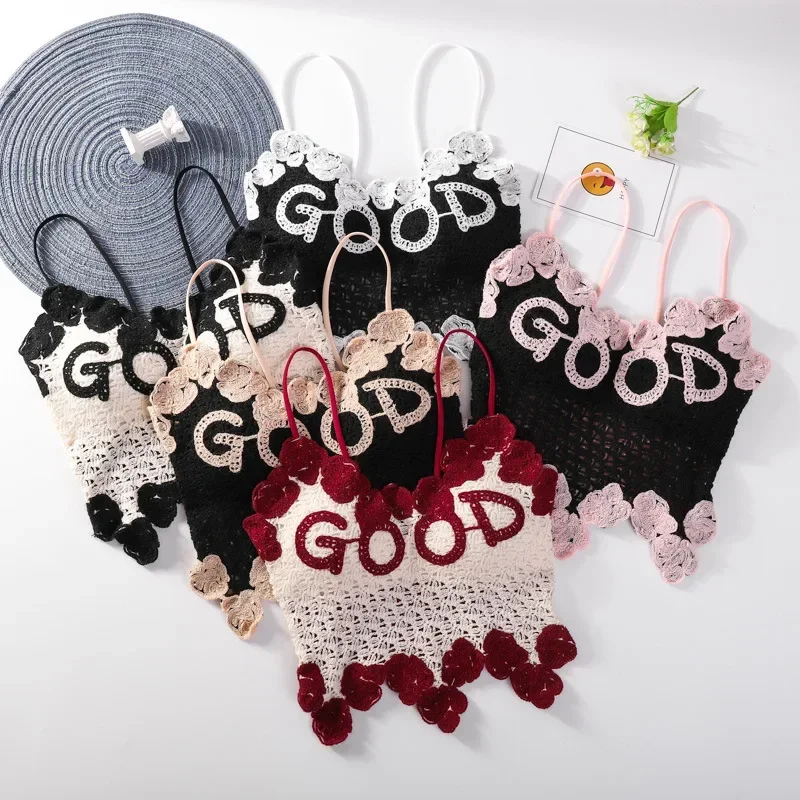 Sexy Rhine Stone Knit Tank Top Women Chic Strapless Camis Slim Korean Tanks Top Elegant Basic Crop Top Summer Bustier