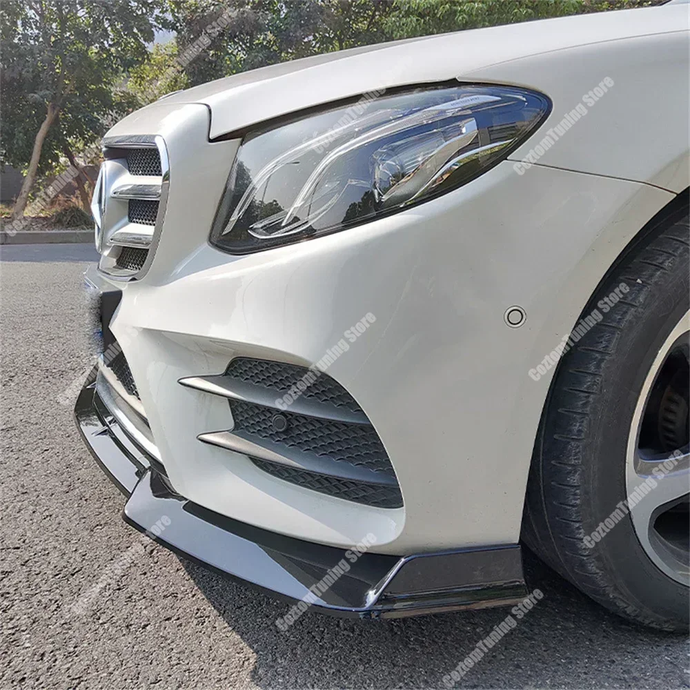 

For Mercedes W213 B Style Front Bumper Lip Spoiler Splitter Diffuser E Class E43 E200 E250 C300 AMG Line 2016-2019 Bodykits