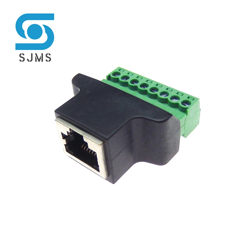 1pcs High Quality RJ45 To Screw Terminal Adaptor RJ45 Male Female To 8 Pin Connector RJ45 Splitter For CCTV DVR CCTV Accessories