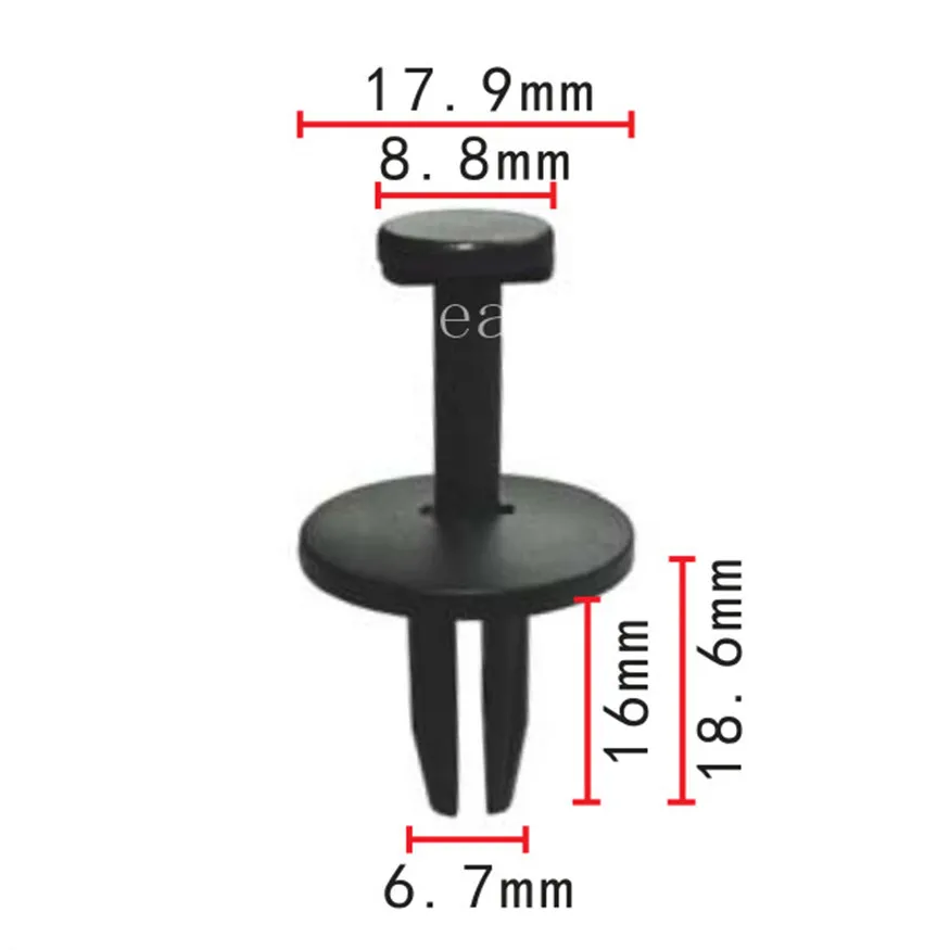 100PCS 7MM Push Type Clips Retainer Mud Skirt Fender Rivets For