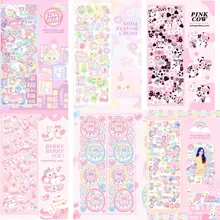 

Kawaii Cute Animals Laser Stickers Decor DIY Notebook Photo Album Scrapbooking Planner Aesthetic Stationery Stickers Gift