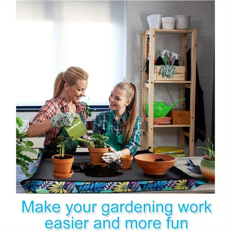Extra Large Thick Transplant Pad Waterproof Foldable Potting Mat For Indoor Plant Repotting Debris Control Gardening Tray