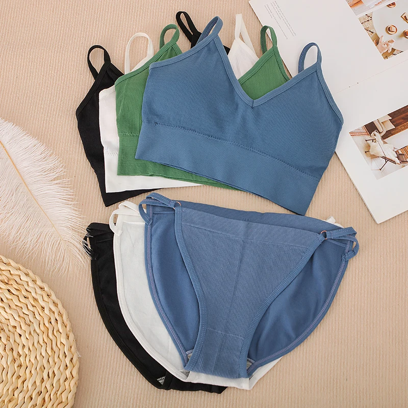 

Комплект нижнего белья CHRLEISURE для женщин, базовый комплект нижнего белья, женский сексуальный интимный бюстгальтер и трусики, стринги, нижнее белье