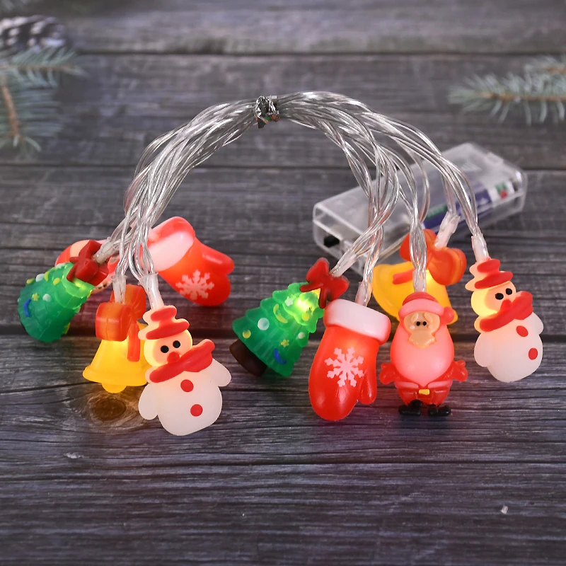 thumbnail image 1 of Guirnalda de luces LED navideñas con forma de Papá Noel, muñeco de nieve, hadas, adorno para árbol de Navidad, decoración navideña para el hogar, regalo de Año Nuevo 2025, 1 of 5