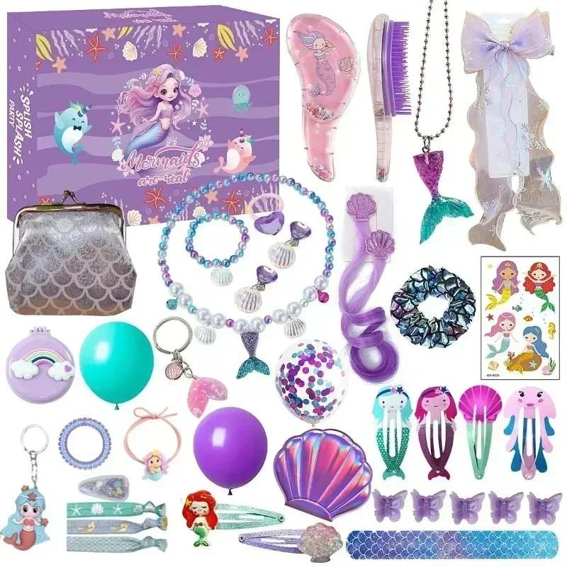 Holiday Advent Calendar Gift Box for Girls - DIY Jewelry & Hairpin Toys - 24-Day Countdown to Christmas