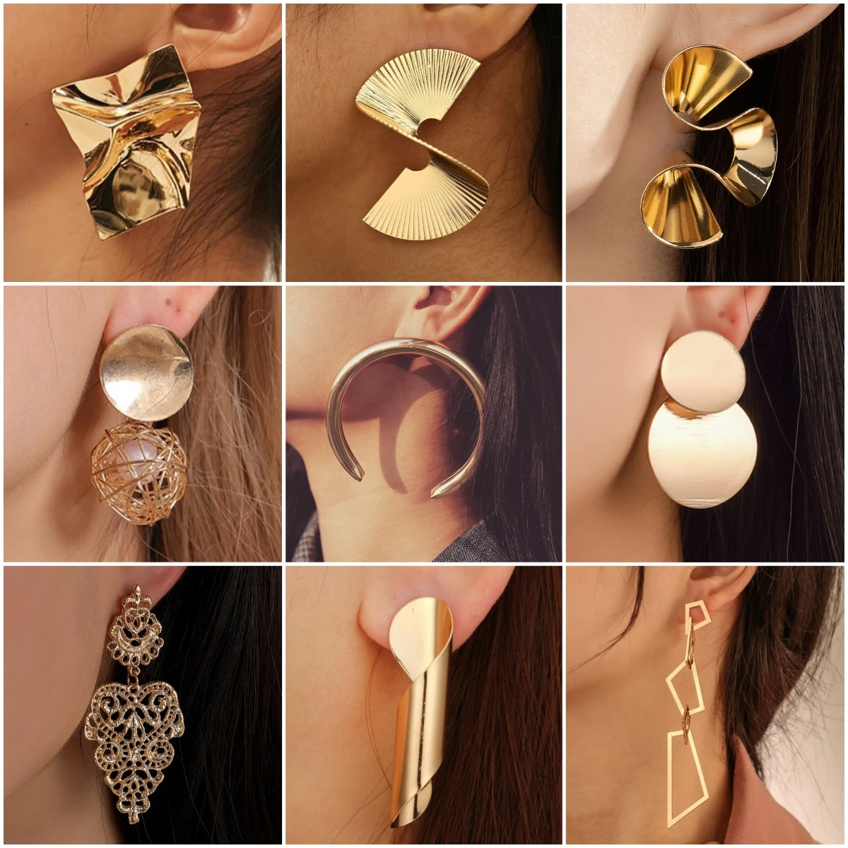 Neue Mode Gold Farbe Metall Tropfen Ohrringe für Frauen Unregelmäßige Geometrische Anhänger Ohrringe Trend Brincos Schmuck Geschenk