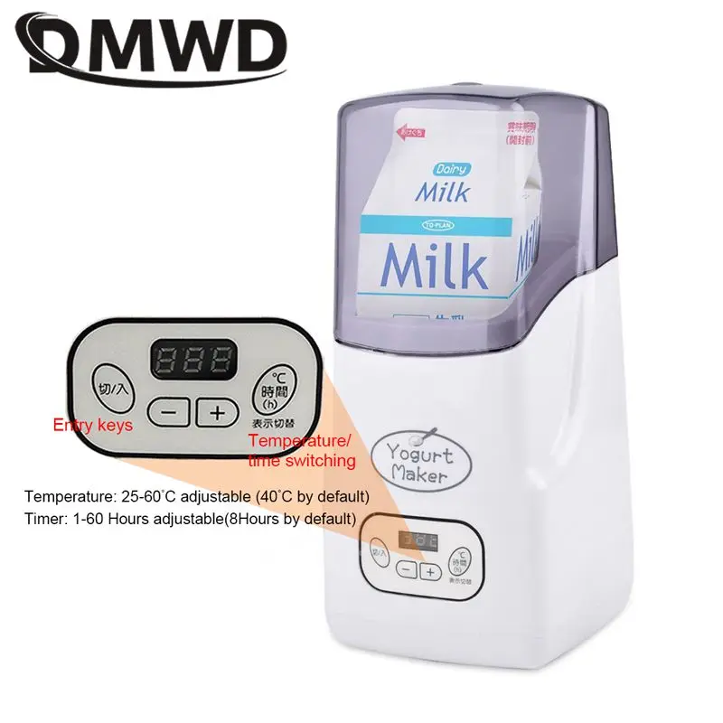 1L Automatic Yogurt Maker Temperature adjustable Multifunctional Leben Rice Wine Natto Caspian yogurt Fermenter With Timer EU US 2