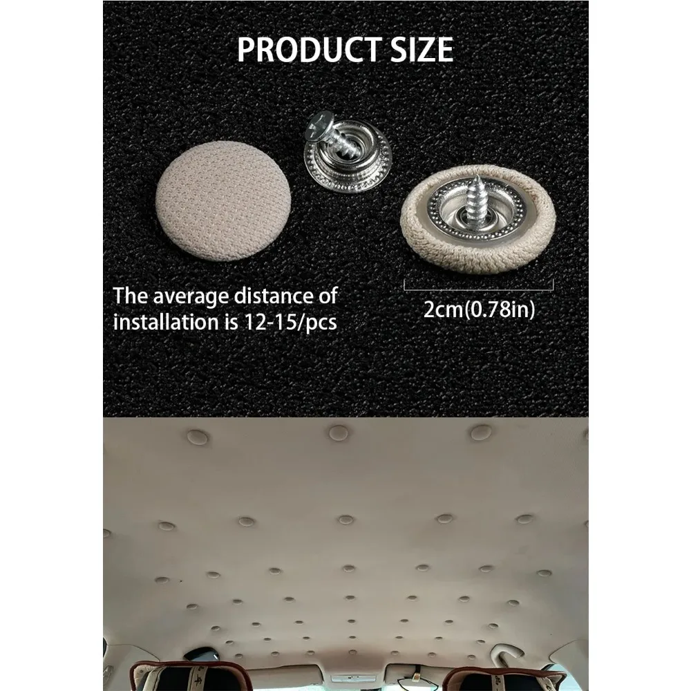 Car Fastener Clips 40Pcs Car Ceiling Repairing Screw Auto Interior Roof Cloth Clip Fixing Rivet 2cm Universal Roof Repairing Accessories