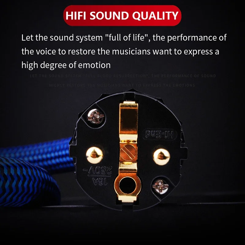 7N OCC HiFi Audio EU/US Power Cord Double Shielded With Gold-plated Plug AC Power Kabel for Speaker Amplifier Filtre