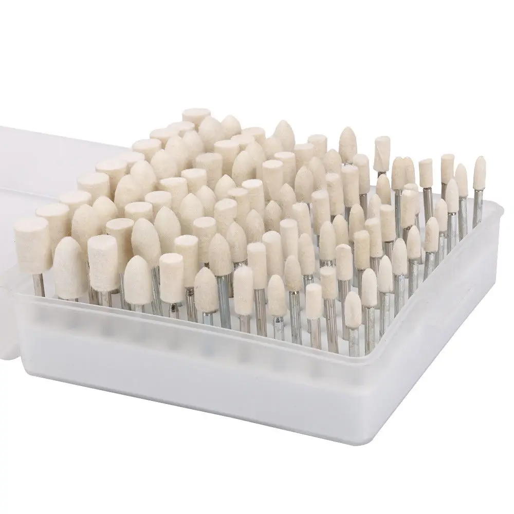 100 Stück Filz polier kissen Buff Clean Wheel Point Dorn für Dreh werkzeug Kunststoff Glas Metall 4mm 5mm 6mm 8mm 10mm – Detail 7