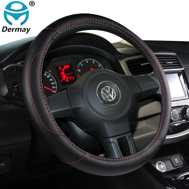 Car-styling Steering Wheel Cover PU Leather 37-38CM Cars Wheel Covers Anti Slip Breathable Universal Auto Accessories,steering wheel cover