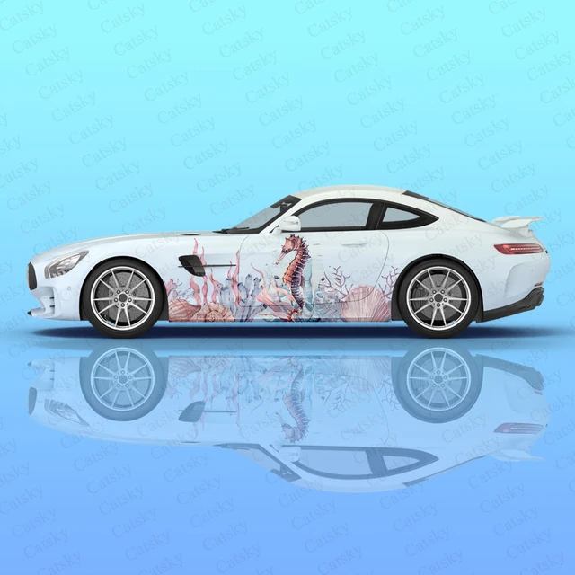 Ocean Seahorse Car Body Stickers Itasha Vinyl Car Side Decal