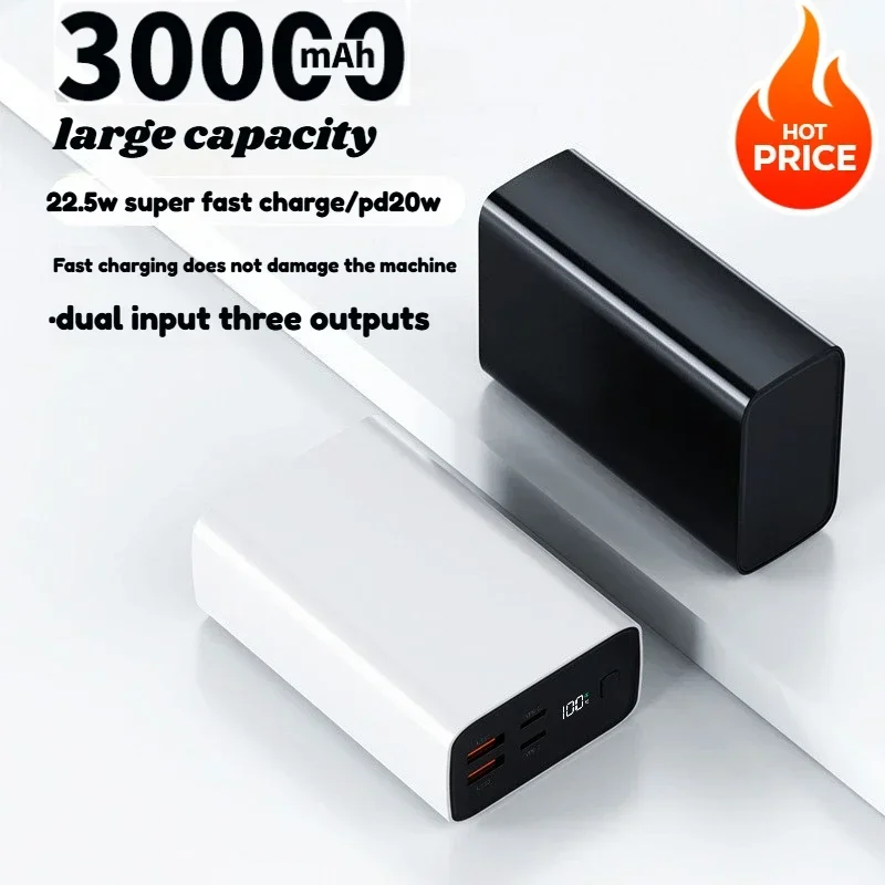 45W Power Bank 30000mAh Large Capacity Powerbank Fast Charging Portable Charger External Battery for IPhone Xiaomi Phone Laptop 3