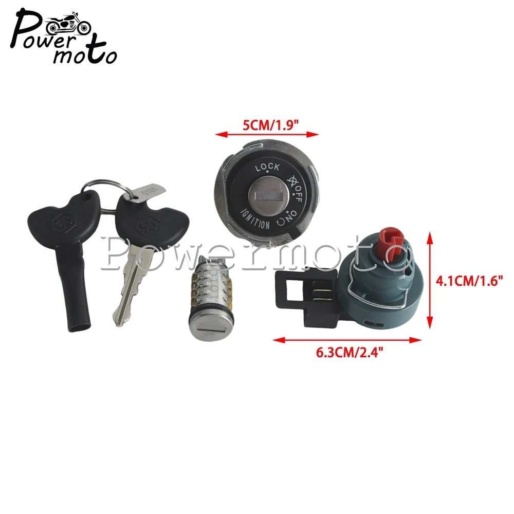 100% 새로운 완전한 점화 스위치 잠금 세트 안정적인 성능 VESPA ET2 ET4 50CC 용 높은 신뢰성 직접 교체