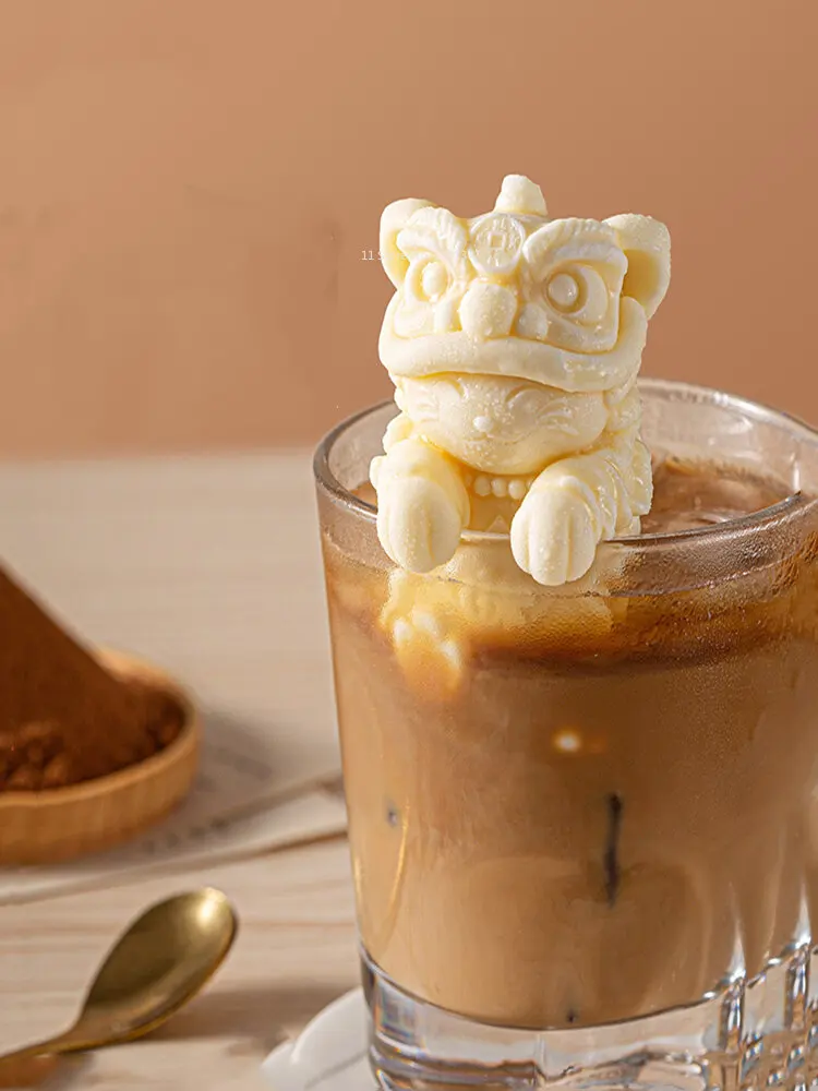 Wake Up Lion Bear Ice Frame Hanging Cups Home Coffee Ice Cube Making Molds  Rose Silicone Ice Cube Tray Summer Ice Ball Machine