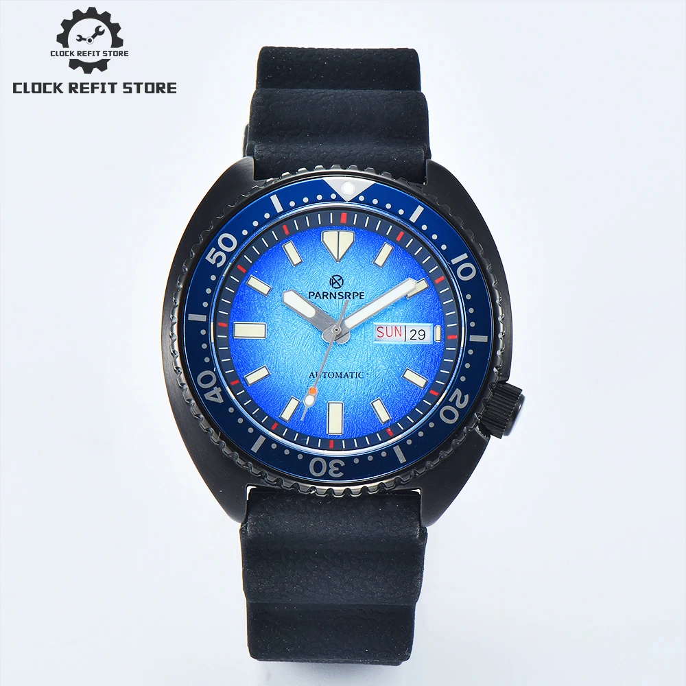 

Parnsrpe - Luxury classic 45mm large abalone red inner shadow blue men's watch NH36A waterproof stainless steel case sapphire cr
