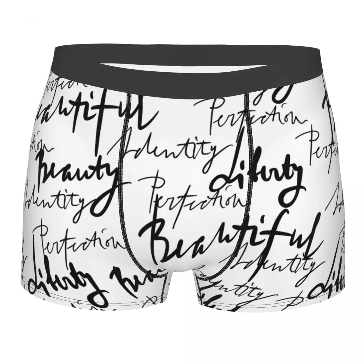 

Men Letters Boxer Briefs Shorts Panties Breathable Underwear Graffiti Male Novelty S-XXL Underpants