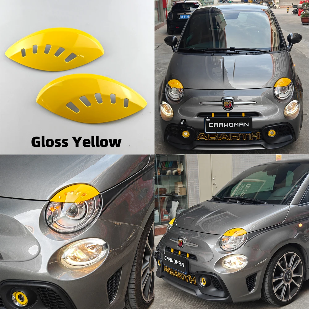 FIAT500 595 695アングリー アイブロー マットブラックABSプラ FIAT500 595 695アングリー アイブロー マットブラックABSプラ