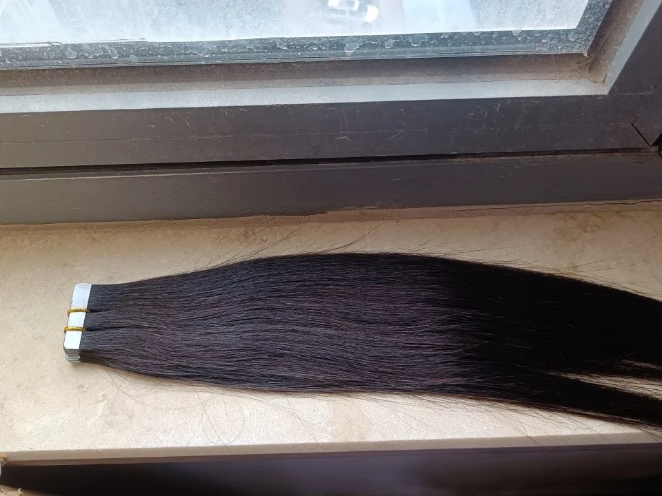 26″/66cm Tejp In Human Hair Extensions 20st European Remy Straight Adhensive Extension tejp på människohår photo review