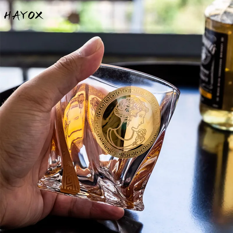Elizabeth Crystal Glass Whisky Cup Golden Image Wine Cup Foreign Wine Cup  Multifunctional Cup Beer Cup Water Cup Wine Glasses - AliExpress
