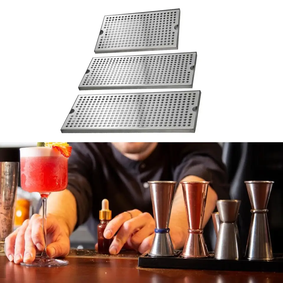 Plateau d'égouttement, plateau de bar en acier inoxydable, plateau d' égouttement de bière, plateau d'égouttement pour boissons avec tour de bière en métal