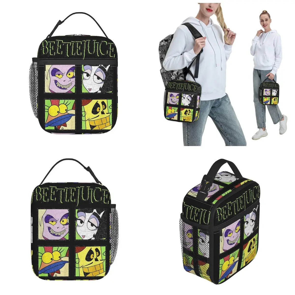 B-Beetlejuice Horror Movie Thermal Insulated Lunch Bag Work Portable Box for Lunch Thermal Cooler Food Box