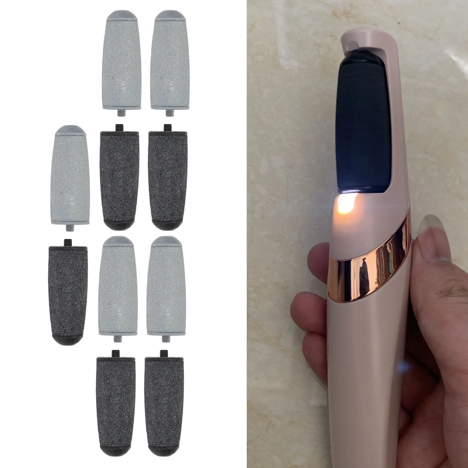 10pcs Replacement Roller Head Coarse Fine Refill Heads Accessory For Electric Foot Callus Remover Replacement Roller Refill Head foot callus shaver