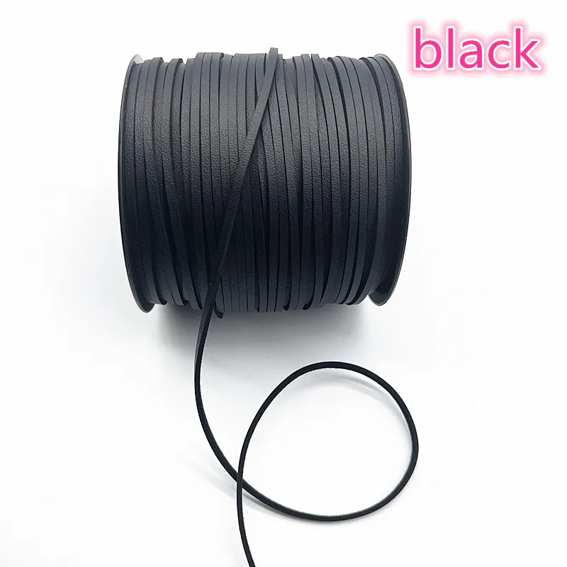 5yards 3mm Flat Faux Suede Braided Cord Belt Leather Korean Velvet Leather Handmade Beading Bracelet Jewelry Making Rope leather cord faux suede cord