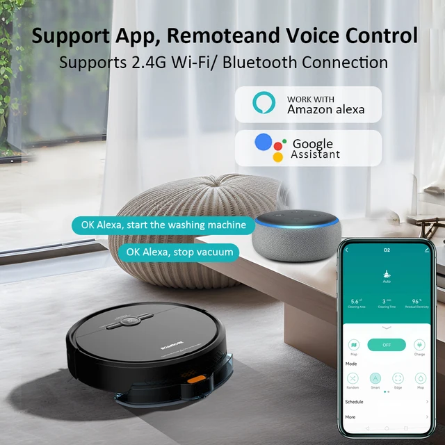 3600PA Vacuum Cleaner Robot,Smart Voice Control,Wireless Auto Charging,Floor Sweeper,Navigation Area On Map,Cleaning Robot 6