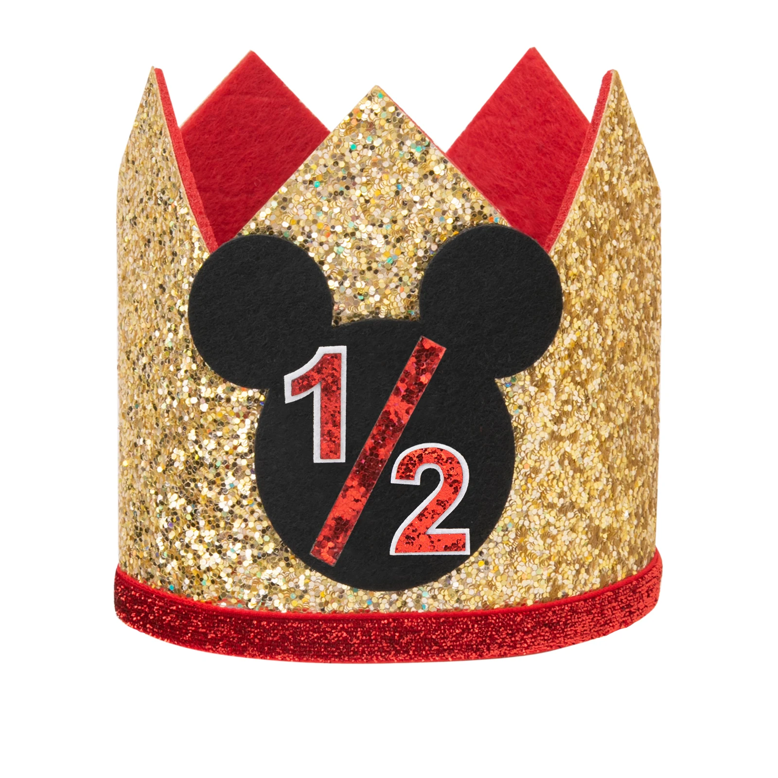 CHuangQi Birthday Party Glitter Hat for Boy & Girl Birthday Theme Party Crown Baby's Photo Props for 1/2 1st 2nd 3rd