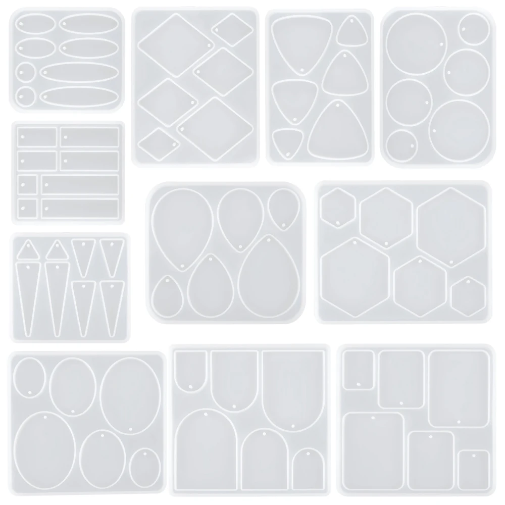 Neue Ohrring Anhänger UV Kristall Epoxy Silikon Form Geometrische Dreieckige Tröpfchen Form Ohrring Anhänger Harz Form Schmuck Machen – Detail 1
